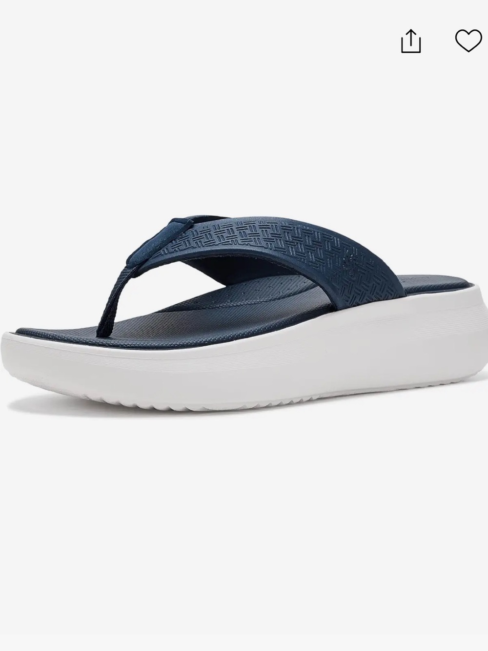 Clarks Navy and White Foam Platform Thong Sandals
